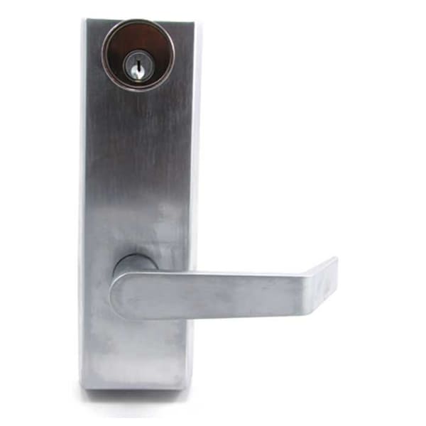 Pro Line Exit Device Trim, Lever, Escutcheon, Storeroom, Satin Chrome